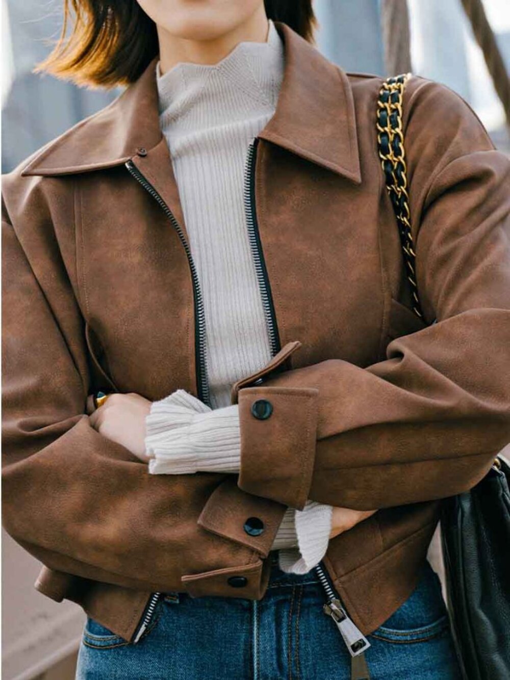 Petite Studio NYC x SuggyL Laura Faux Leather Jacket